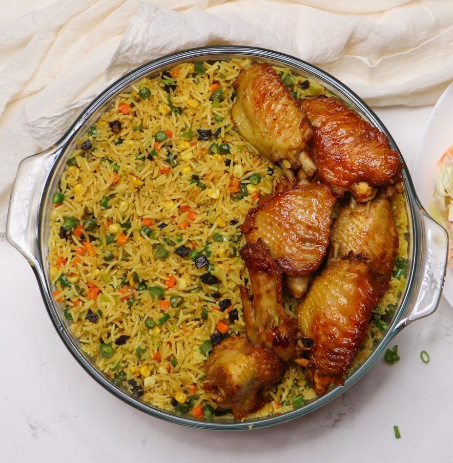Fried rice  wings (6pcs)  with a bottle of  coke