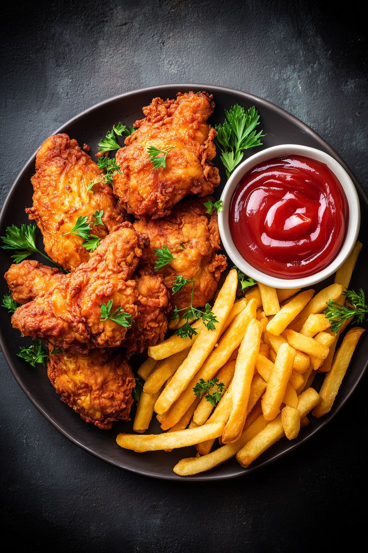 Wings and fries (12pcs )